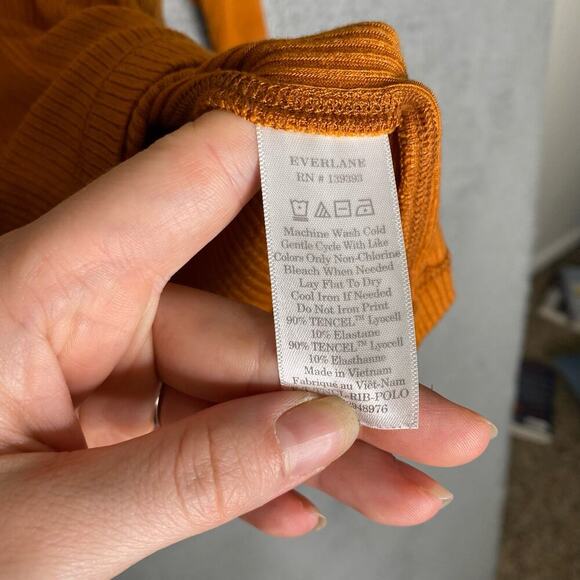 Everlane womens super soft zip polo long sleeve collared ribbed minimalist L - Picture 4 of 9